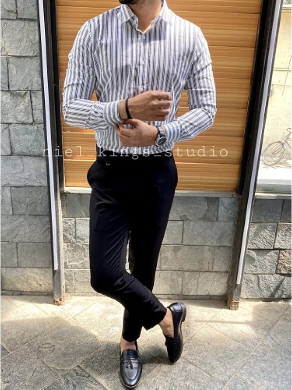 White shirt with black lines sale